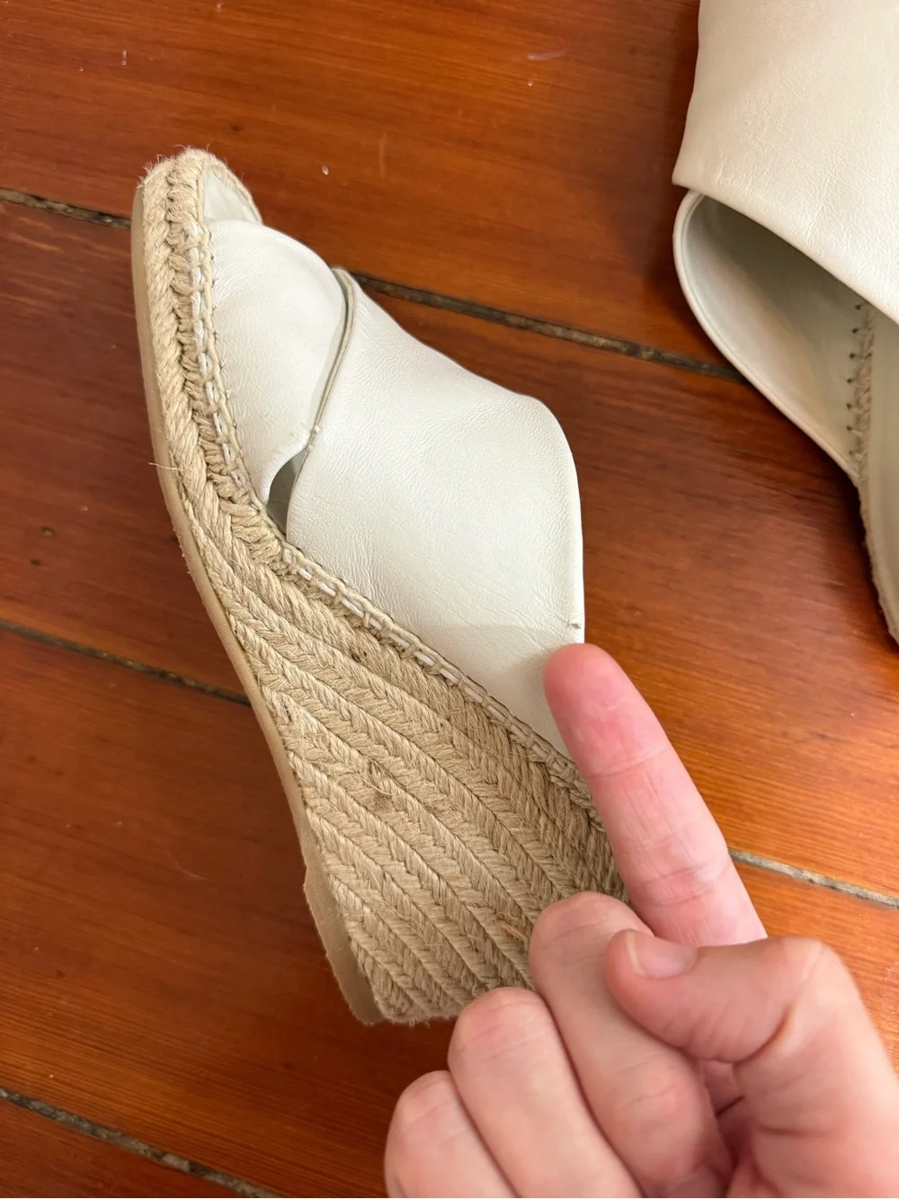 Vince Gaelan Leather Espadrille Wedge Sandal Sz 6 💛🍄